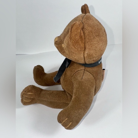 Edelman Leather Brown Teddy Bear Sitting Plush Stuffed Animal Weighted - Picture 2 of 8